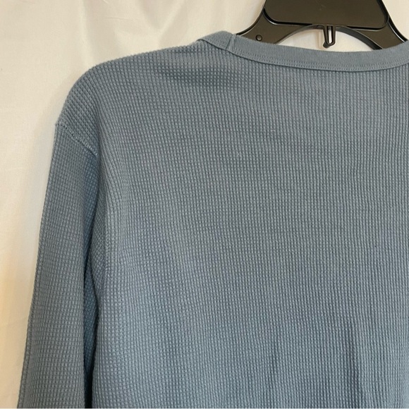 OLD NAVY Men’s Gray Blue Long Sleeve‎ Crew Neck Waffle Knit Shirt Size Small - Picture 9 of 10